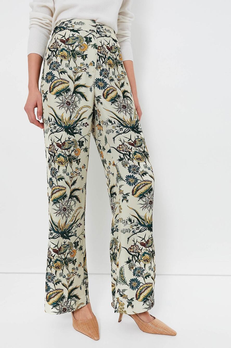 Tuckernuck Sharp Floral Erin High-Rise Wide Leg Pants - S